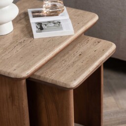 Zerina Set Of 2 Coffee Table 60x40x46, Brown Concrete - Barker & Stonehouse - thumbnail 4
