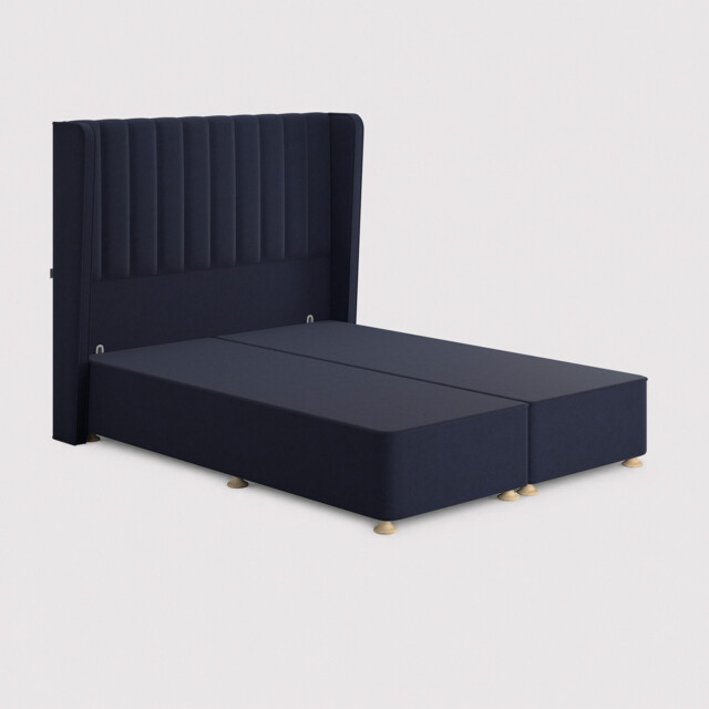 Tempur Suffolk King Slim Disc Static Divan Bed, Blue Fabric - Barker & Stonehouse - image 1