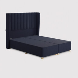 Tempur Suffolk King Slim Disc Static Divan Bed, Blue Fabric - Barker & Stonehouse