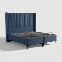 Tempur Suffolk King Slim Disc Static Divan Bed, Blue Fabric - Barker & Stonehouse - thumbnail 1