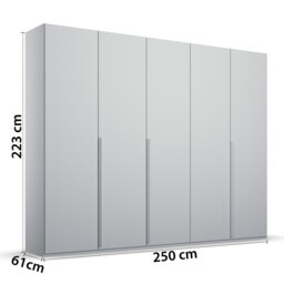 Frans 5 Door Wardrobe 251Cm, Grey - Barker & Stonehouse - thumbnail 5