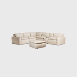 Holloway Corner Modular Sofa & Ottoman Leather - Barker & Stonehouse