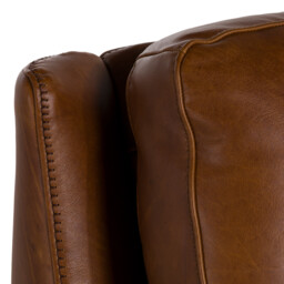 Albard Swivel Armchair, Brown Leather - Barker & Stonehouse - thumbnail 3