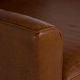 Albard Swivel Armchair, Brown Leather - Barker & Stonehouse - thumbnail 4