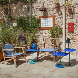 Kartell Thierry Set 3 Side Tables H40+H45+H50 Blue Glass - Barker & Stonehouse - thumbnail 6