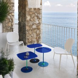 Kartell Thierry Set 3 Side Tables H40+H45+H50 Blue Glass - Barker & Stonehouse - thumbnail 5