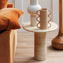 Sierra Round Side Table 46cm X 46cm X 48cm, Round, Neutral Stone Effect - Barker & Stonehouse - thumbnail 2