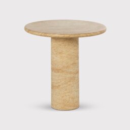 Sierra Round Side Table 46cm X 46cm X 48cm, Round, Neutral Stone Effect - Barker & Stonehouse - thumbnail 1