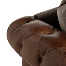 Taunton 4 Seater Sofa Split, Brown Fabric & Leather - Barker & Stonehouse - thumbnail 4