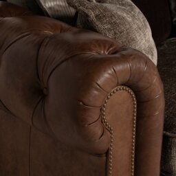 Taunton 4 Seater Sofa Split, Brown Fabric & Leather - Barker & Stonehouse - thumbnail 6