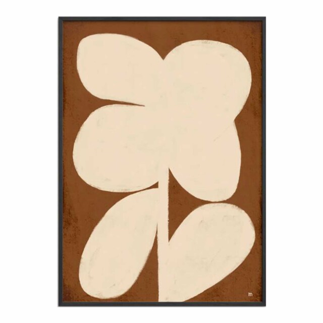 White Flower 2 Framed Print, Square, Neutral Wood - Barker & Stonehouse - image 1