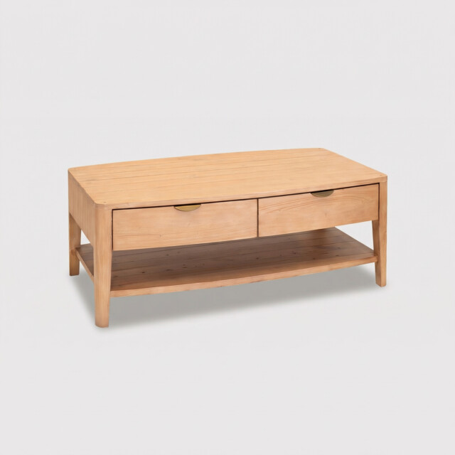Halstatt 4 Drawer Coffee Table With a Shelf, Pine Wood - Barker & Stonehouse - image 1
