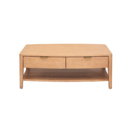 Halstatt 4 Drawer Coffee Table With a Shelf, Pine Wood - Barker & Stonehouse - thumbnail 3