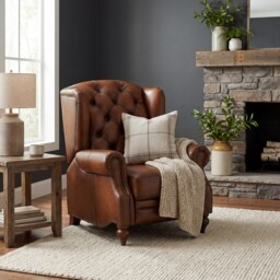 Ullswater Power Recliner Wing Recliner Chair, Brown Leather - Barker & Stonehouse - thumbnail 2
