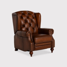Ullswater Power Recliner Wing Recliner Chair Sofa, Brown Leather - Barker & Stonehouse - thumbnail 1