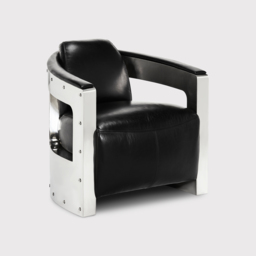 Timothy Oulton Mars Armchair Mk3, Black Leather - Barker & Stonehouse
