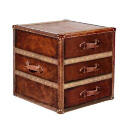 Timothy Oulton Stonyhurst Side Table Large, Brown Leather - Barker & Stonehouse - thumbnail 2