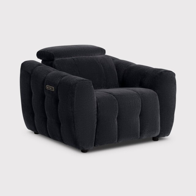 Montgomery Power Recliner Chair & Headrest, Purple Fabric - Barker & Stonehouse - image 1