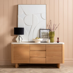 Soma Curved Sideboard, Neutral Wood - Barker & Stonehouse - thumbnail 2