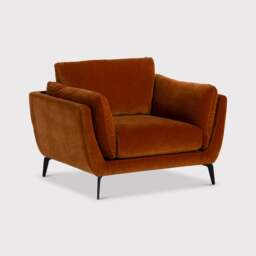 Boone Armchair, Orange Velvet - Barker & Stonehouse - thumbnail 1