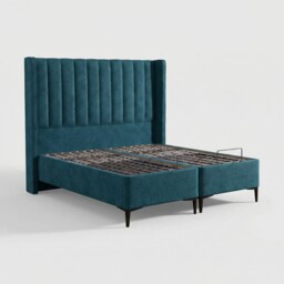 Tempur Suffolk King Slim Disc Static Divan Bed, Blue Velvet - Barker & Stonehouse - thumbnail 1