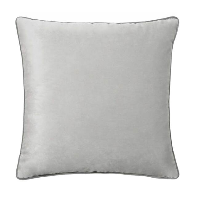Silver Grey Piped Cushion, Square Polyester - Barker & Stonehouse