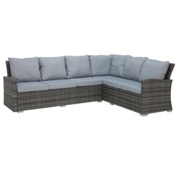 Cresswell Corner Dining Lounge Set With Fire Pit, Rattan, Grey - Barker & Stonehouse - thumbnail 4