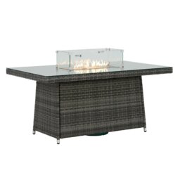 Cresswell Corner Dining Lounge Set With Fire Pit, Rattan, Grey - Barker & Stonehouse - thumbnail 5