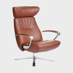Conform Style Quattro Swivel Recliner Chair, Brown Leather - Barker & Stonehouse - thumbnail 6