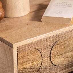 Zuberi Bedside Table 40X40X62Cm, Neutral Wood - Barker & Stonehouse - thumbnail 4