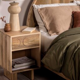 Zuberi Bedside Table 40X40X62Cm, Neutral Wood - Barker & Stonehouse - thumbnail 6