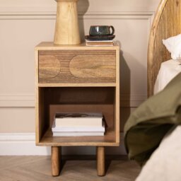 Zuberi Bedside Table 40X40X62Cm, Neutral Wood - Barker & Stonehouse - thumbnail 2