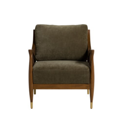 Ambrosio Accent Armchair, Green Fabric - Barker & Stonehouse - thumbnail 3
