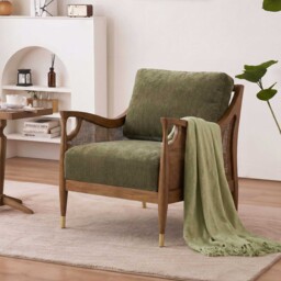 Ambrosio Accent Armchair, Green Fabric - Barker & Stonehouse - thumbnail 2