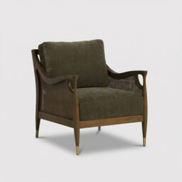 Ambrosio Accent Armchair, Green Fabric - Barker & Stonehouse