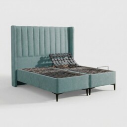 Tempur Suffolk King Slim Disc Adj Divan Bed, Teal Fabric - Barker & Stonehouse