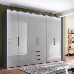 Templin 2000 6 Glss Door Combi Wardrobe, Grey - Barker & Stonehouse - thumbnail 2