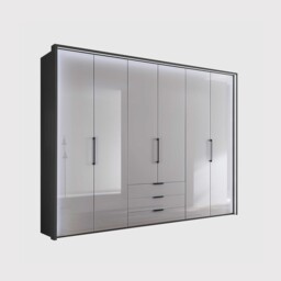 Templin 2000 6 Glss Door Combi Wardrobe, Grey - Barker & Stonehouse
