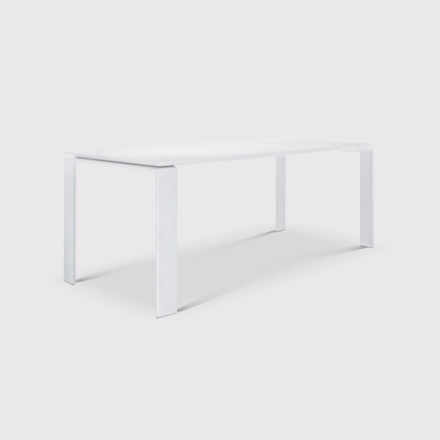 Kartell Four Dining Table 190X79, White Metal - W190cm - Barker & Stonehouse
