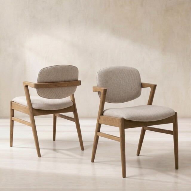 Fleming Dining Chair, Neutral Fabric - Barker & Stonehouse - image 1