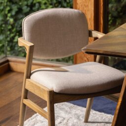 Fleming Dining Chair, Neutral Fabric - Barker & Stonehouse - thumbnail 3