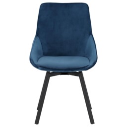 Beckton Leisure Swivel Dining Chair, Blue Velvet - Barker & Stonehouse - thumbnail 4