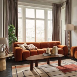 Lavinia 2.5 Seater Sofa, Orange Fabric - Barker & Stonehouse - thumbnail 2