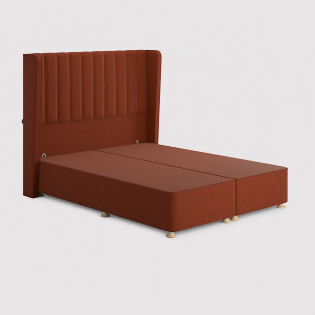 Tempur Suffolk King Slim Disc Static Divan Bed, Orange Fabric - Barker & Stonehouse - image 1