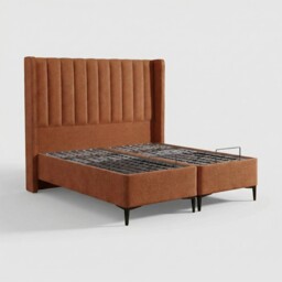 Tempur Suffolk King Slim Disc Static Divan Bed, Orange Fabric - Barker & Stonehouse
