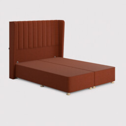 Tempur Suffolk King Slim Disc Static Divan Bed, Orange Fabric - Barker & Stonehouse