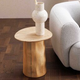 Rodin Organic Shape Side Table 45x40x50cm, Round, Neutral Wood - Barker & Stonehouse - thumbnail 2