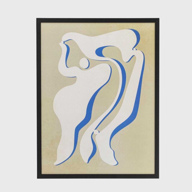 Abstract Silhouette Framed Print, Square Wood - Barker & Stonehouse