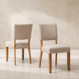 Witney Fully Upholstered Dining Chair 48X60X93cm, Neutral Fabric - Barker & Stonehouse