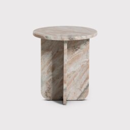 Santana Side Table Marble, Round, Brown - Barker & Stonehouse